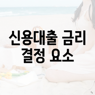 신용대출 금리 결정 요소