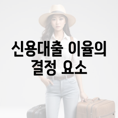 신용대출 이율의 결정 요소