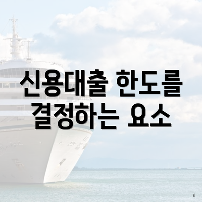 신용대출 한도를 결정하는 요소