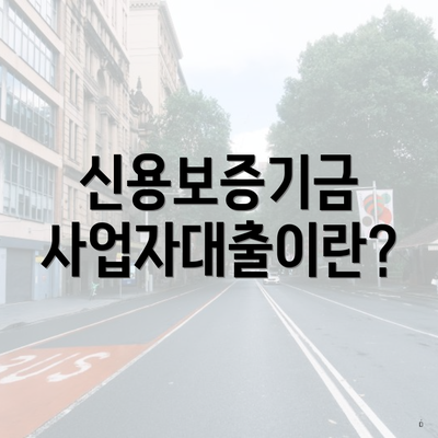 신용보증기금 사업자대출이란?
