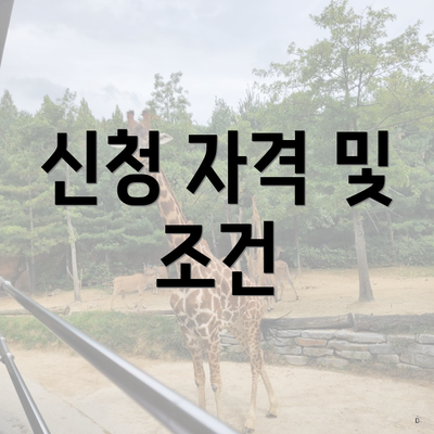 신청 자격 및 조건