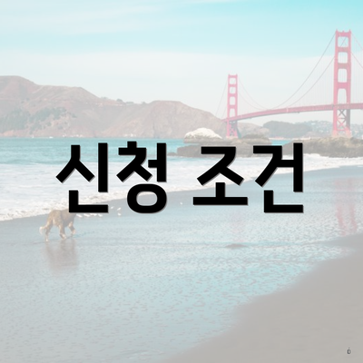 신청 조건