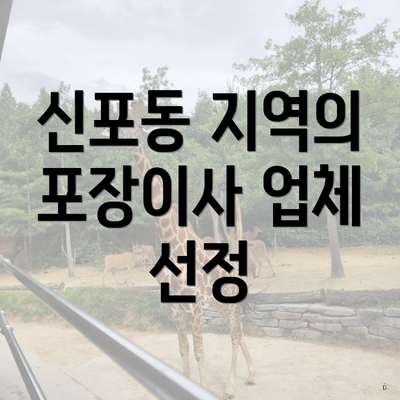 신포동 지역의 포장이사 업체 선정