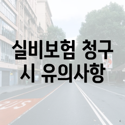 실비보험 청구 시 유의사항