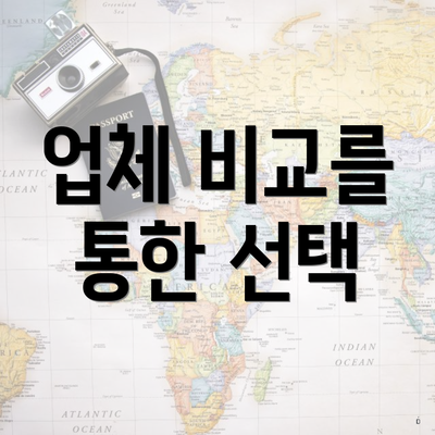 업체 비교를 통한 선택
