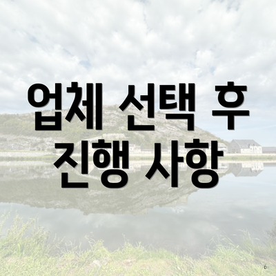 업체 선택 후 진행 사항