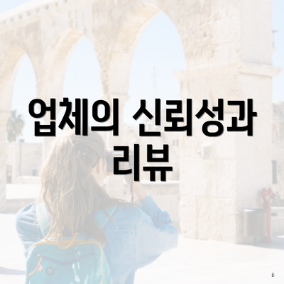 업체의 신뢰성과 리뷰