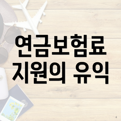 연금보험료 지원의 유익