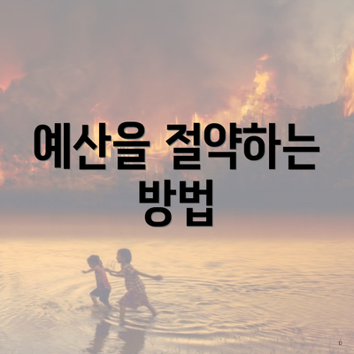 예산을 절약하는 방법