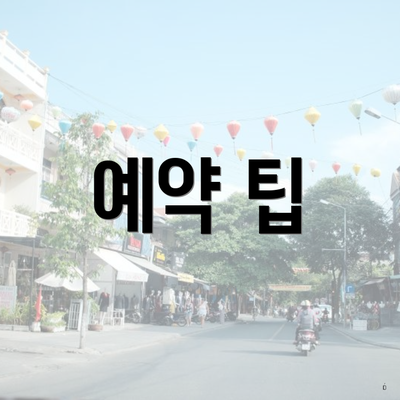예약 팁
