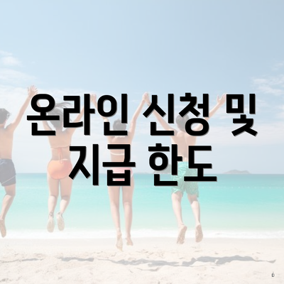 온라인 신청 및 지급 한도