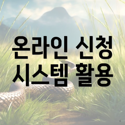 온라인 신청 시스템 활용