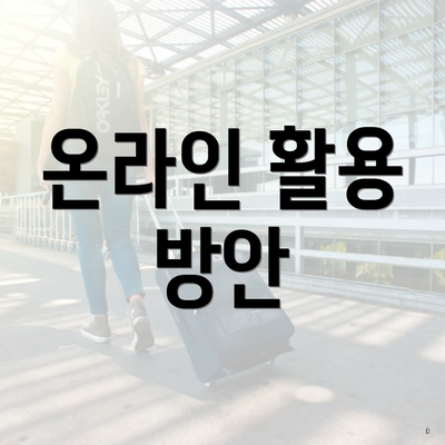 온라인 활용 방안