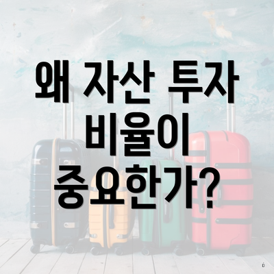왜 자산 투자 비율이 중요한가?