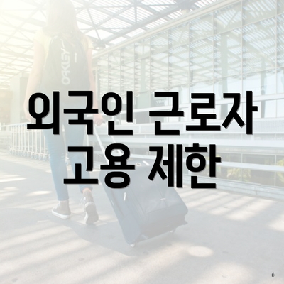 외국인 근로자 고용 제한