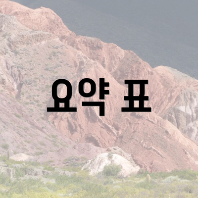 요약 표