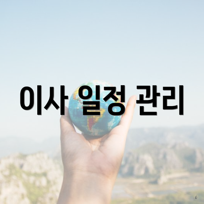 이사 일정 관리
