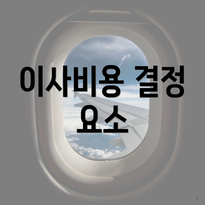 이사비용 결정 요소