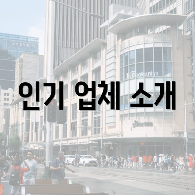 인기 업체 소개