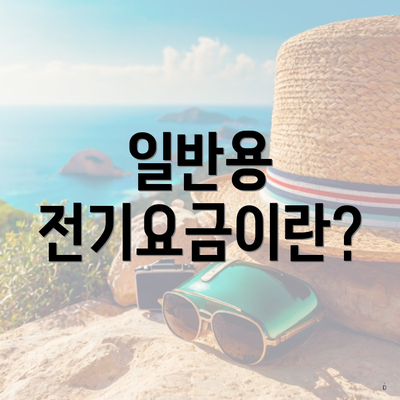 일반용 전기요금이란?