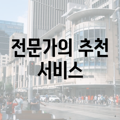 전문가의 추천 서비스