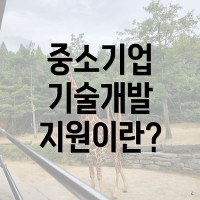 중소기업 기술개발 지원이란?