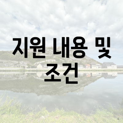 지원 내용 및 조건
