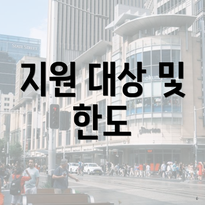 지원 대상 및 한도