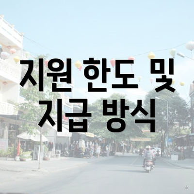 지원 한도 및 지급 방식