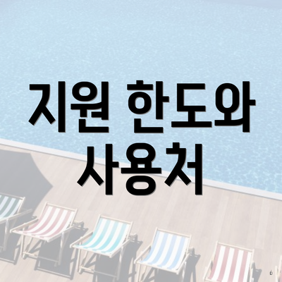 지원 한도와 사용처