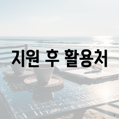 지원 후 활용처