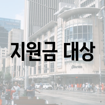 지원금 대상