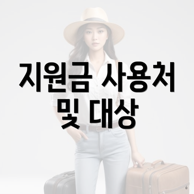 지원금 사용처 및 대상