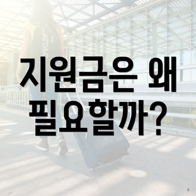 지원금은 왜 필요할까?