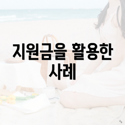 지원금을 활용한 사례