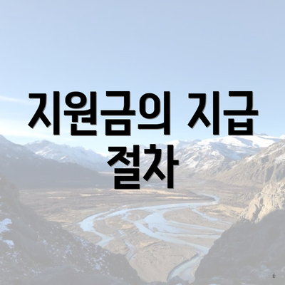 지원금의 지급 절차