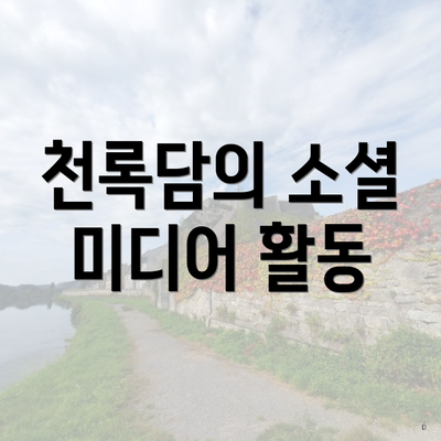 천록담의 소셜 미디어 활동