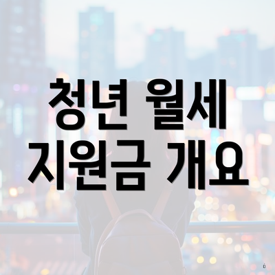 청년 월세 지원금 개요