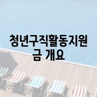 청년구직활동지원금 개요
