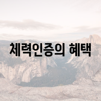 체력인증의 혜택