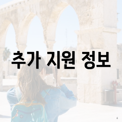 추가 지원 정보