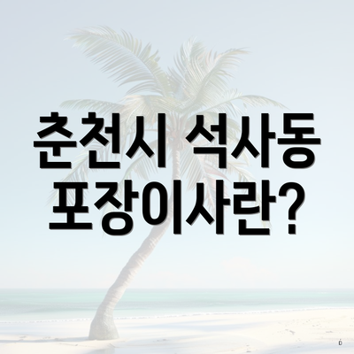 춘천시 석사동 포장이사란?