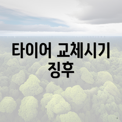 타이어 교체시기 징후