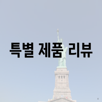 특별 제품 리뷰