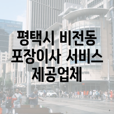 평택시 비전동 포장이사 서비스 제공업체