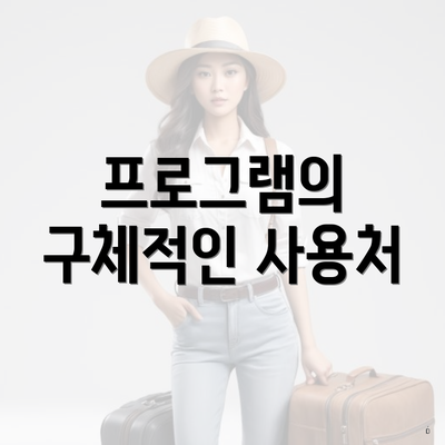 프로그램의 구체적인 사용처