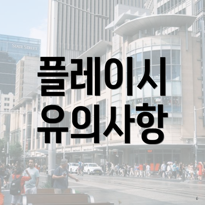 플레이시 유의사항