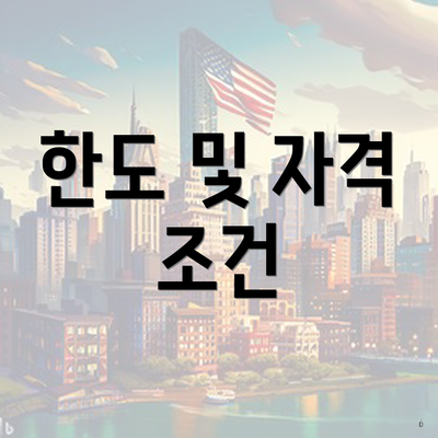 한도 및 자격 조건