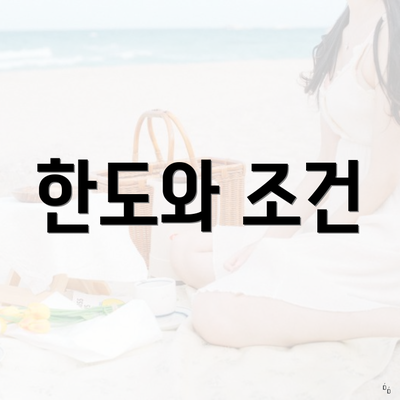 한도와 조건