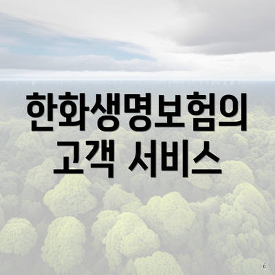 한화생명보험의 고객 서비스